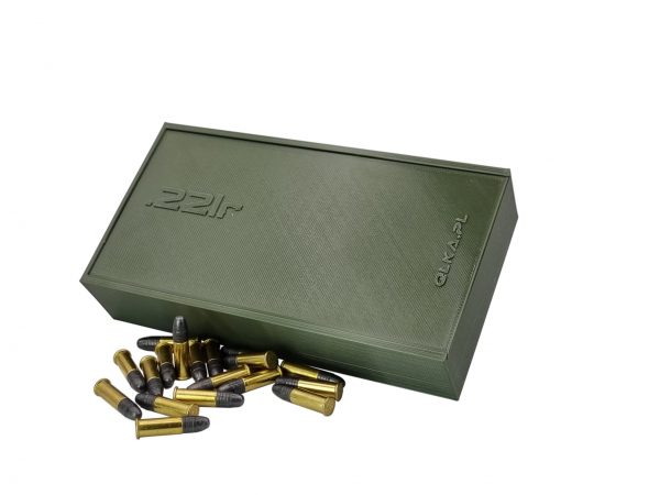 Pudełko na amunicję .22lr - 200 sztuk, zielone, zamknięte