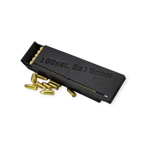 Pudełko na 100 sztuk amunicji 9mm